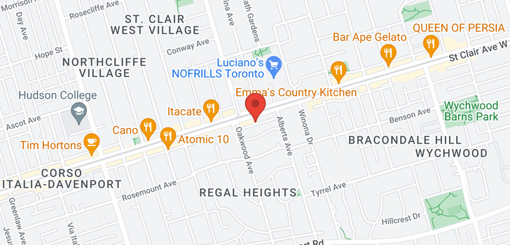 map of 927 ST. CLAIR AVE W